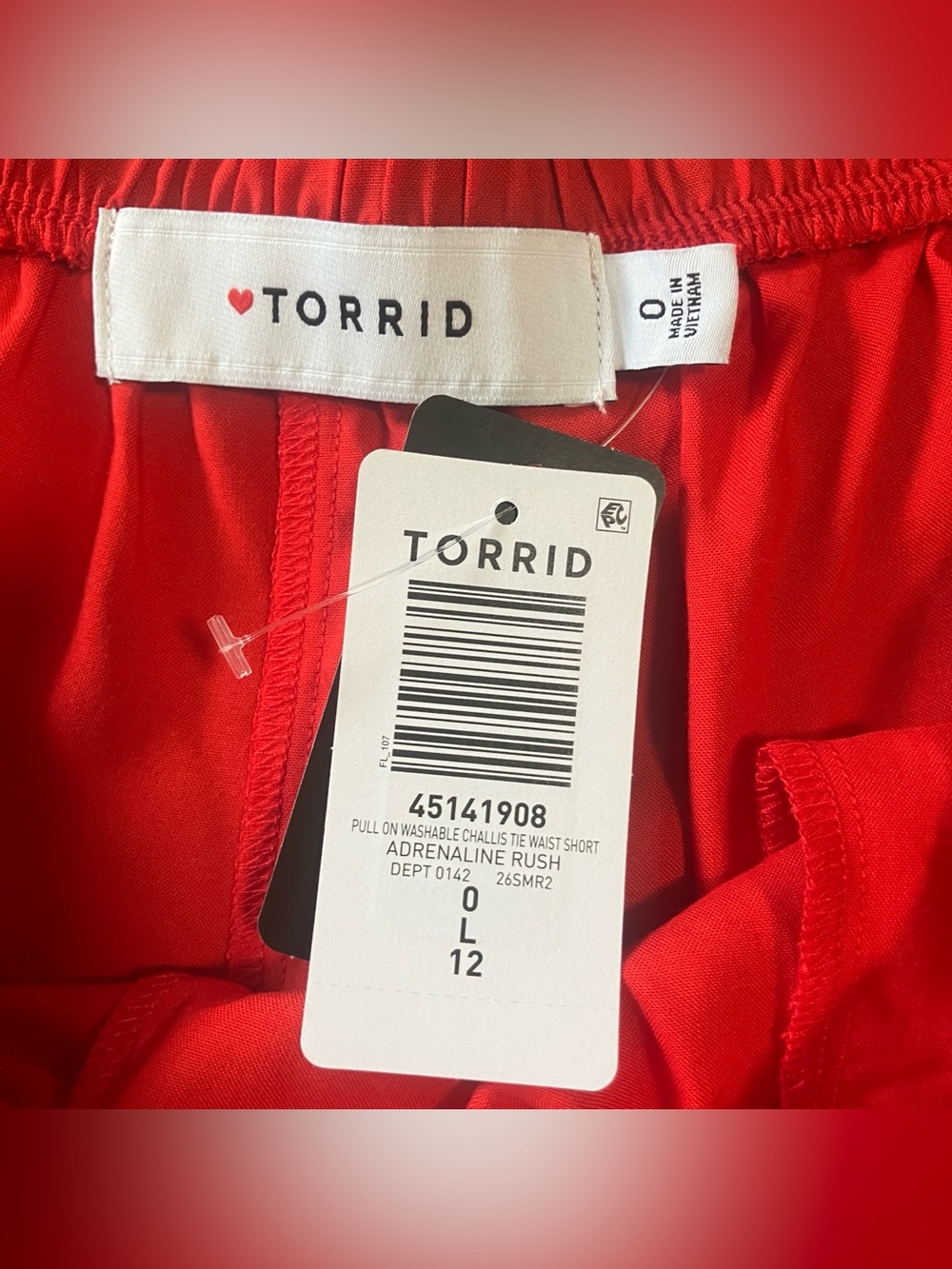 Torrid Pull-On Washable Challis Shorts - Size 0 - Adrenaline Rush Red - NWT - Picture 6 of 7
